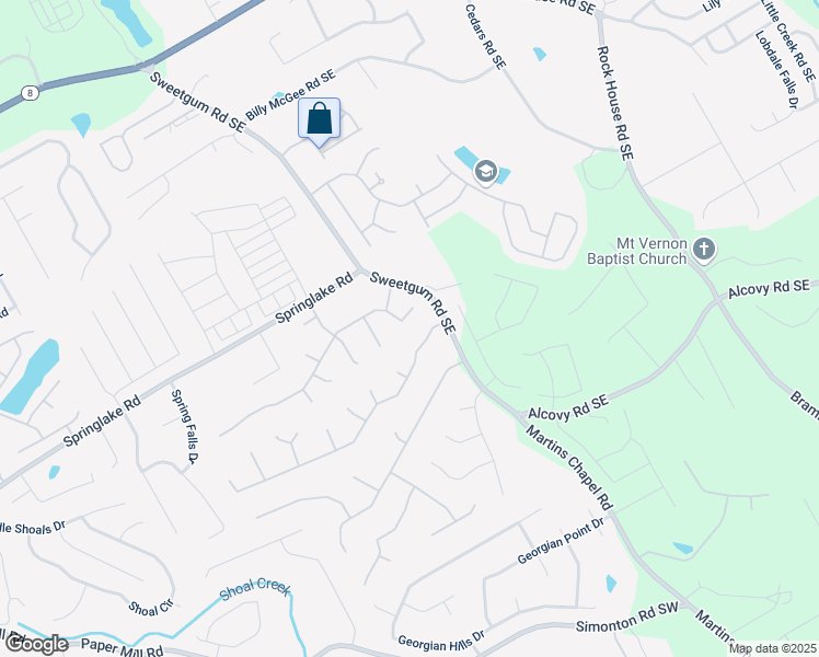 map of restaurants, bars, coffee shops, grocery stores, and more near 525 Dunagan Drive in Lawrenceville