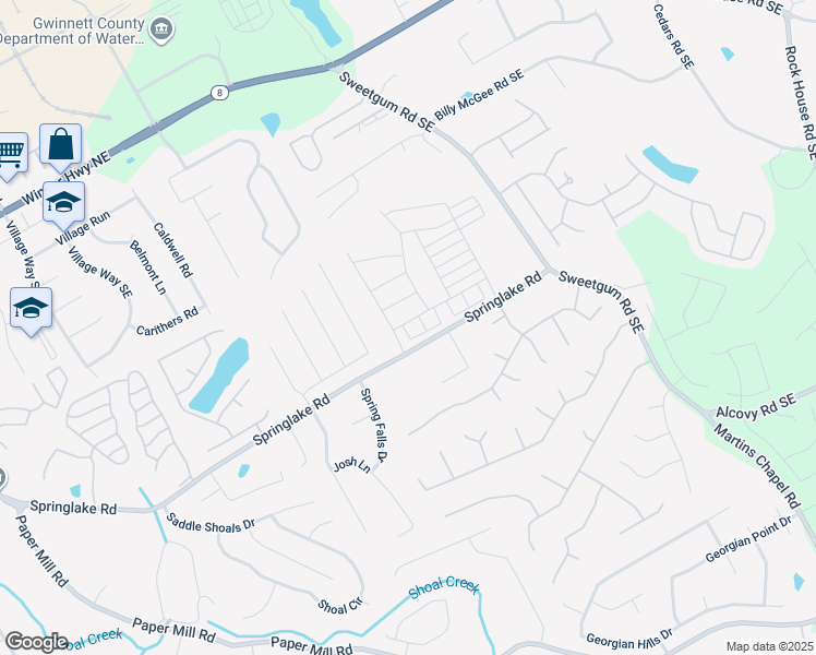 map of restaurants, bars, coffee shops, grocery stores, and more near 87 Old Winder Road in Lawrenceville