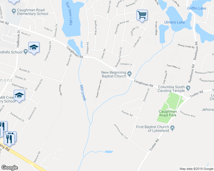 map of restaurants, bars, coffee shops, grocery stores, and more near 301 Knight Valley Circle in Columbia