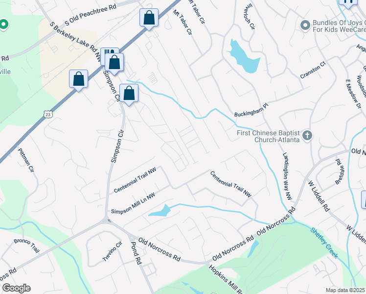 map of restaurants, bars, coffee shops, grocery stores, and more near 2778 Wild Laurel Court in Norcross