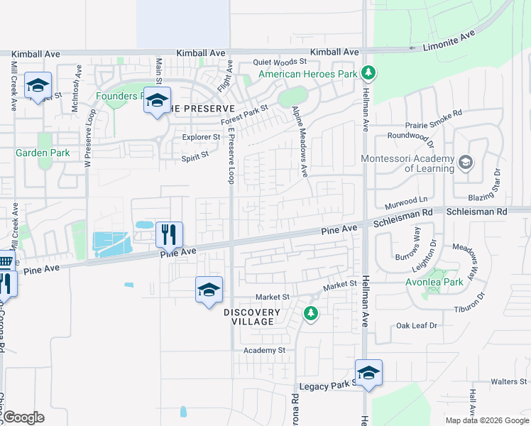 map of restaurants, bars, coffee shops, grocery stores, and more near 16149 Alamo Court in Chino