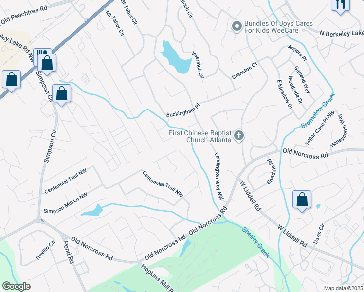 map of restaurants, bars, coffee shops, grocery stores, and more near 2682 Seneca Trail Northwest in Duluth