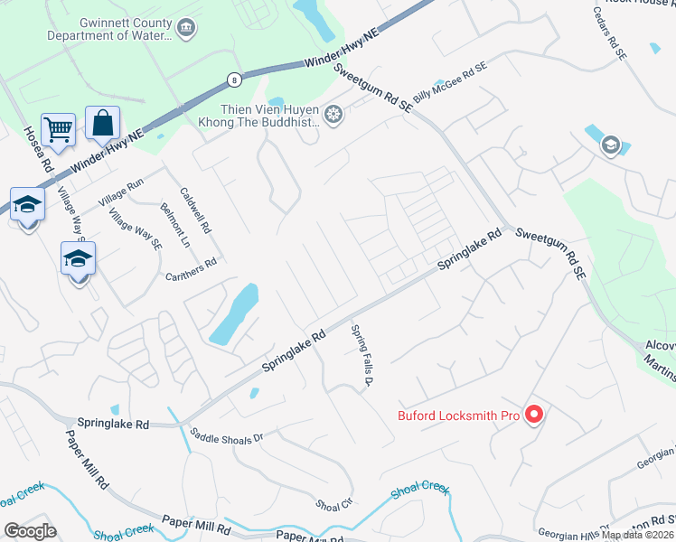 map of restaurants, bars, coffee shops, grocery stores, and more near 231 Ashland Creek Court in Lawrenceville