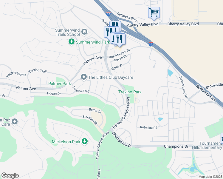 map of restaurants, bars, coffee shops, grocery stores, and more near 11138 Rosburg Road in Beaumont