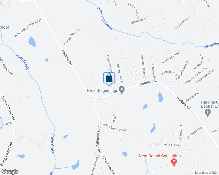 map of restaurants, bars, coffee shops, grocery stores, and more near 1302 Champion Run Drive in Dacula