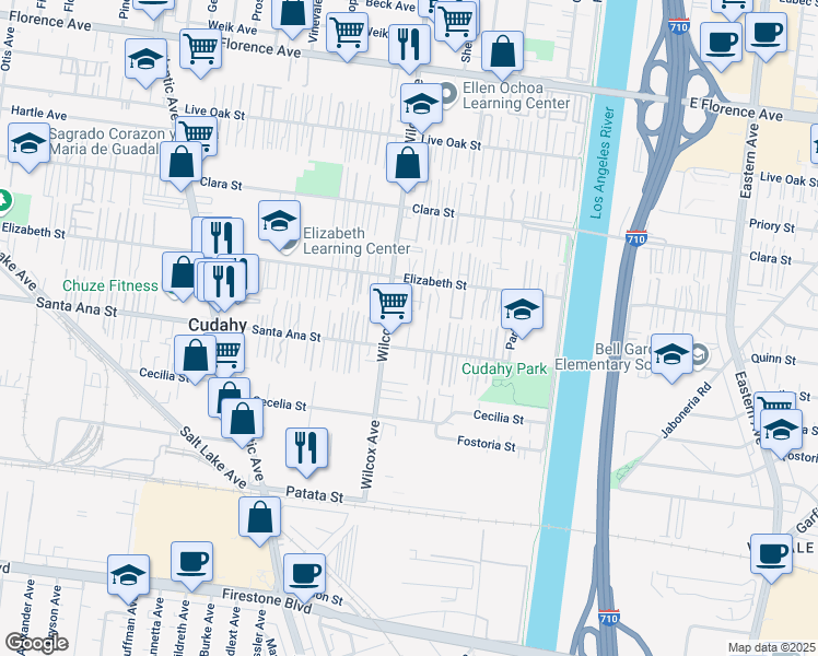map of restaurants, bars, coffee shops, grocery stores, and more near 7921 Alamo Avenue in Cudahy