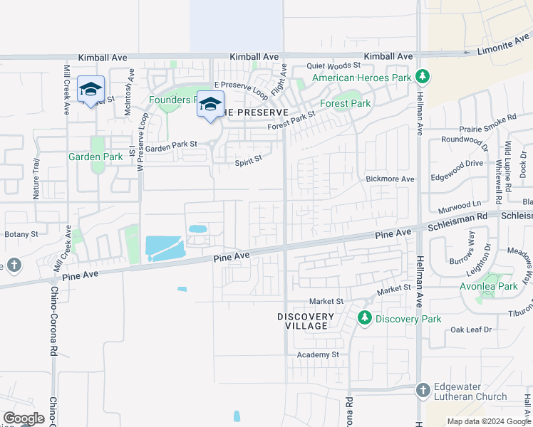 map of restaurants, bars, coffee shops, grocery stores, and more near in Chino