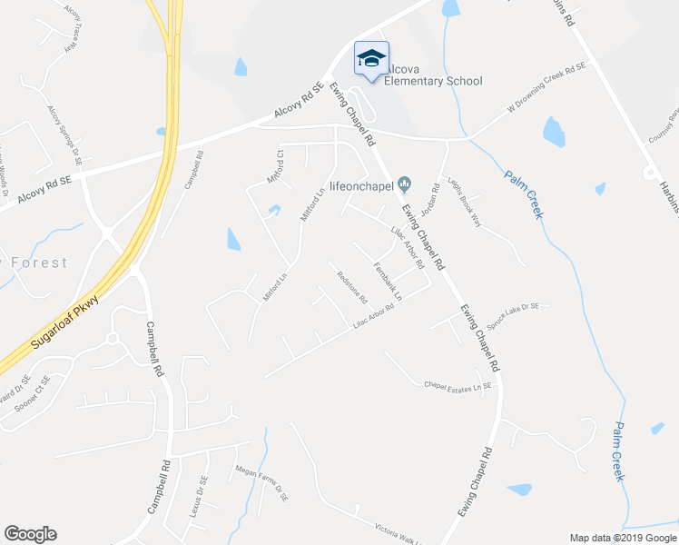 map of restaurants, bars, coffee shops, grocery stores, and more near 896 Redstone Road in Dacula