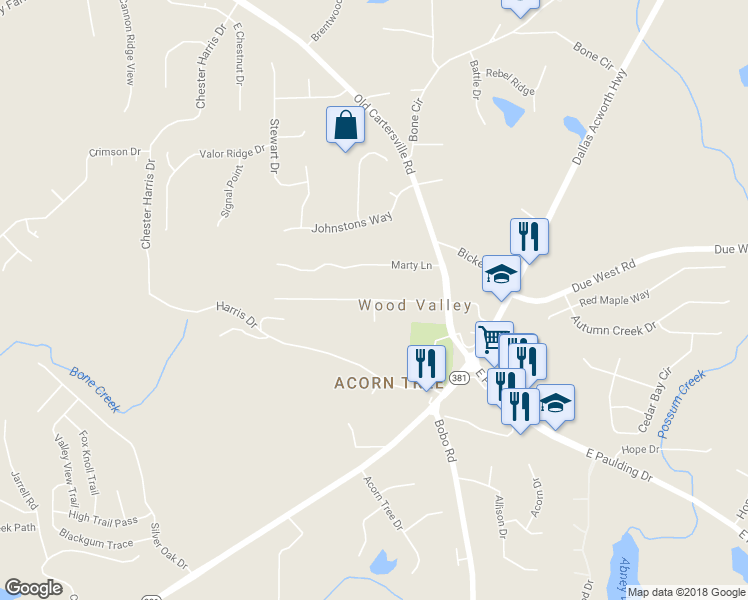 map of restaurants, bars, coffee shops, grocery stores, and more near Mona Place in Dallas