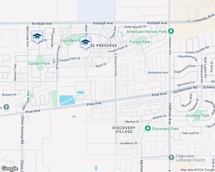 map of restaurants, bars, coffee shops, grocery stores, and more near in Chino