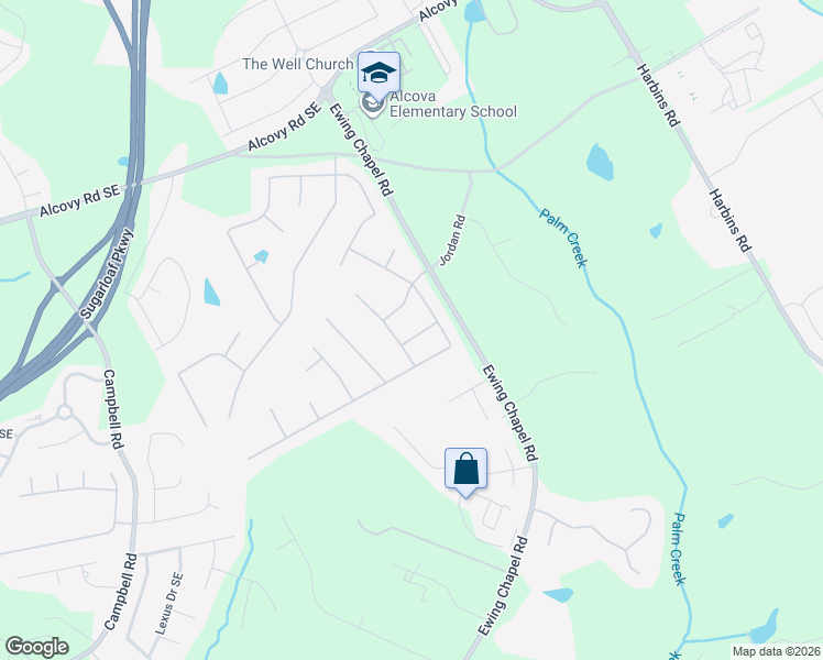 map of restaurants, bars, coffee shops, grocery stores, and more near 2074 Lilac Arbor Way in Dacula
