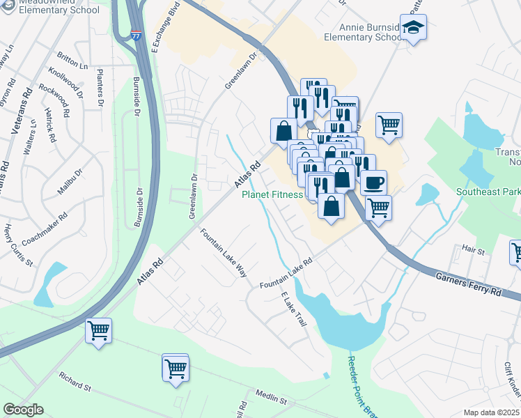 map of restaurants, bars, coffee shops, grocery stores, and more near 21 Charnock Way in Columbia