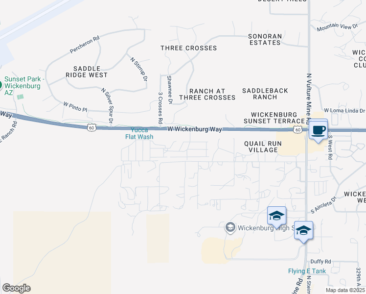 map of restaurants, bars, coffee shops, grocery stores, and more near 2501 West Wickenburg Way in Wickenburg
