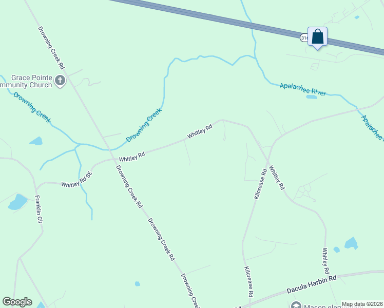 map of restaurants, bars, coffee shops, grocery stores, and more near 1665 Whitley Road in Dacula