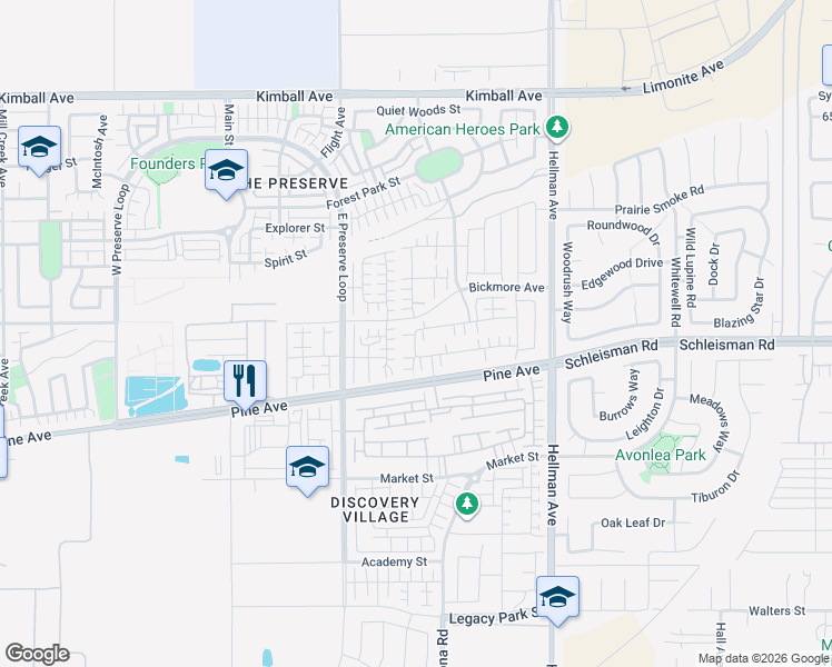 map of restaurants, bars, coffee shops, grocery stores, and more near 8635 Festival Street in Chino