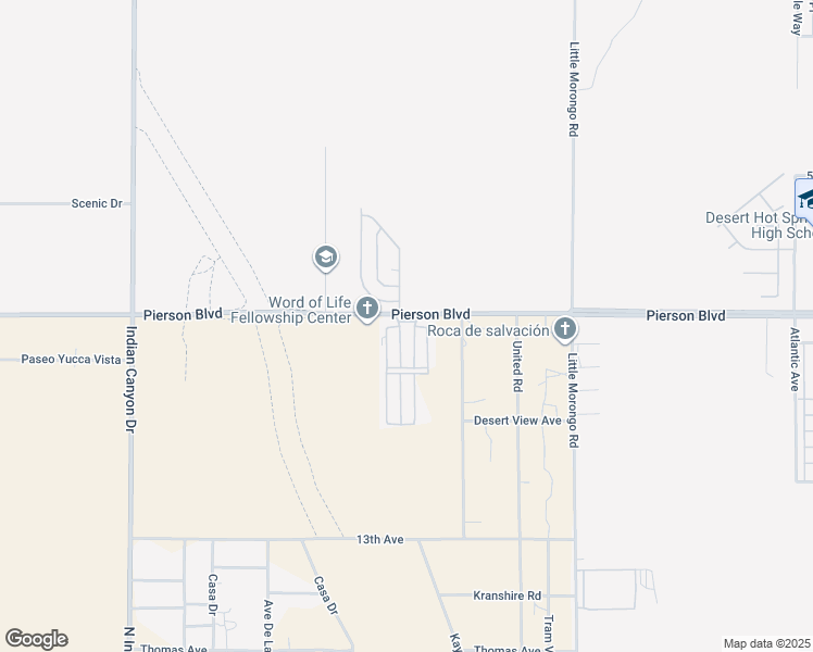 map of restaurants, bars, coffee shops, grocery stores, and more near 64625 Pierson Boulevard in Desert Hot Springs