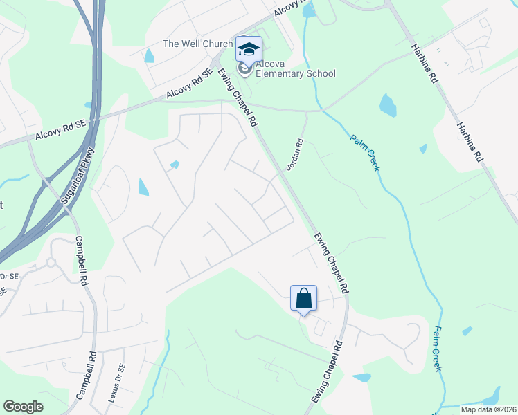map of restaurants, bars, coffee shops, grocery stores, and more near 1042 Jordan Road in Dacula