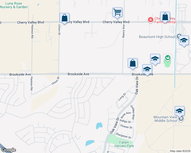 map of restaurants, bars, coffee shops, grocery stores, and more near 882 Annandale Road in Beaumont