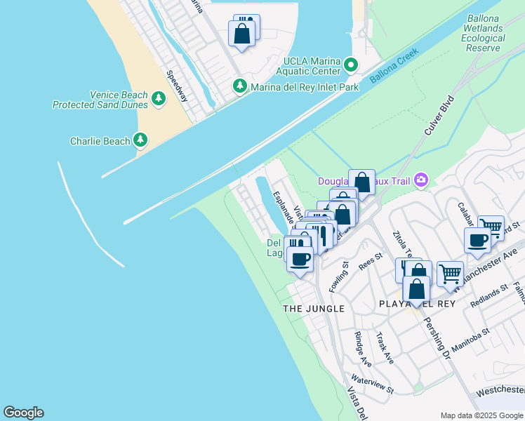 map of restaurants, bars, coffee shops, grocery stores, and more near 6400 Pacific Avenue in Los Angeles