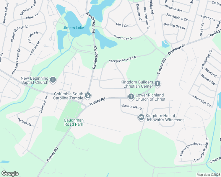 map of restaurants, bars, coffee shops, grocery stores, and more near 113 Steeplechase Road South in Columbia