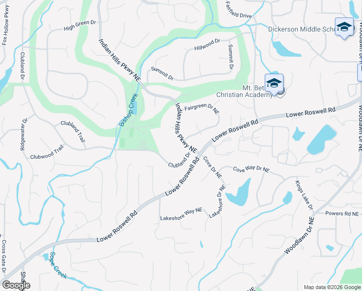 map of restaurants, bars, coffee shops, grocery stores, and more near 535 Indian Hills Parkway Northeast in Marietta