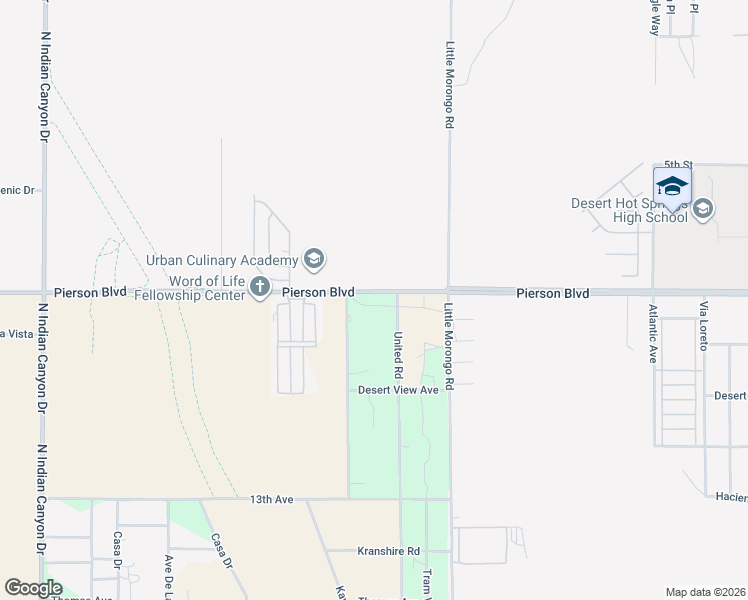 map of restaurants, bars, coffee shops, grocery stores, and more near 64825 Pierson Boulevard in Desert Hot Springs