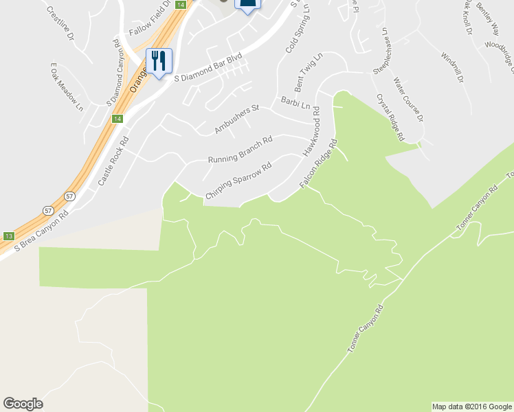 map of restaurants, bars, coffee shops, grocery stores, and more near 3628 Hawkwood Road in Diamond Bar