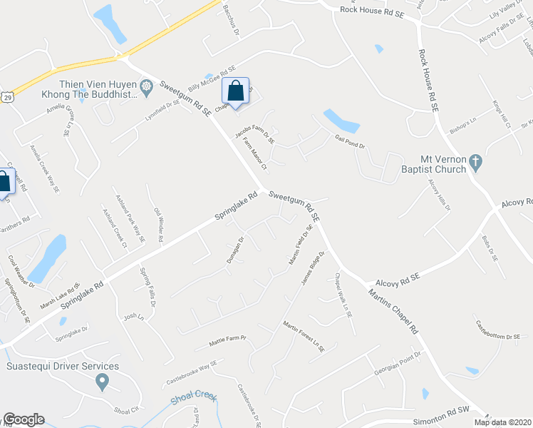 map of restaurants, bars, coffee shops, grocery stores, and more near 440 Dunagan Drive in Lawrenceville