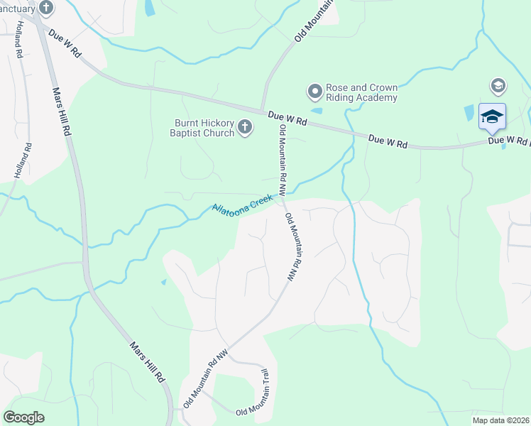 map of restaurants, bars, coffee shops, grocery stores, and more near 275 Old Mountain View in Powder Springs