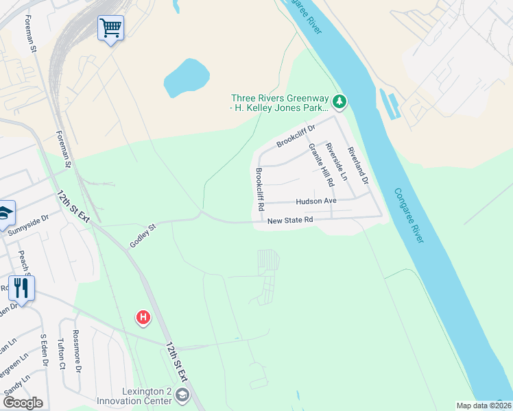 map of restaurants, bars, coffee shops, grocery stores, and more near 2714 Brookcliff Road in Cayce