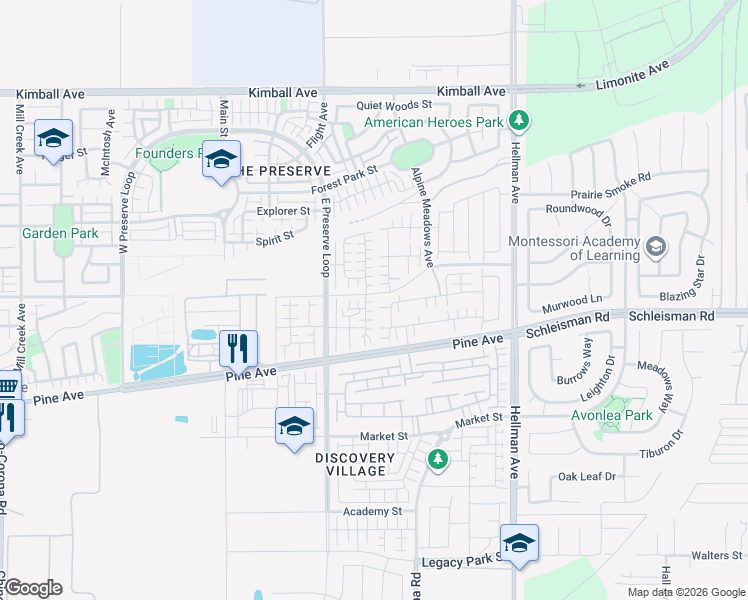 map of restaurants, bars, coffee shops, grocery stores, and more near 16113 Alamo Court in Chino