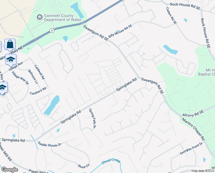 map of restaurants, bars, coffee shops, grocery stores, and more near 1300 Firefly Field Trace in Lawrenceville