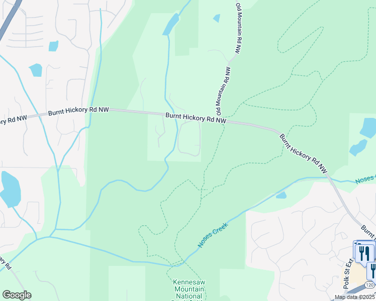 map of restaurants, bars, coffee shops, grocery stores, and more near 354 The Retreat North in Marietta