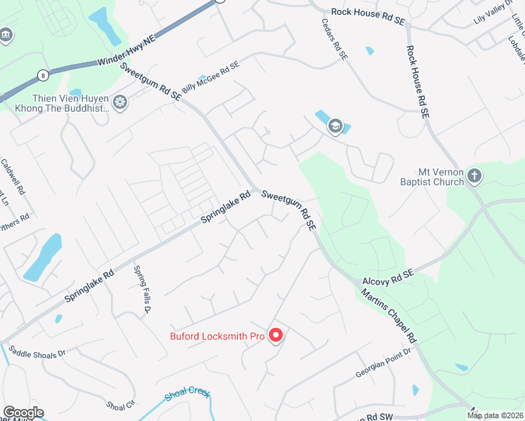 map of restaurants, bars, coffee shops, grocery stores, and more near 450 Dunagan Drive in Lawrenceville