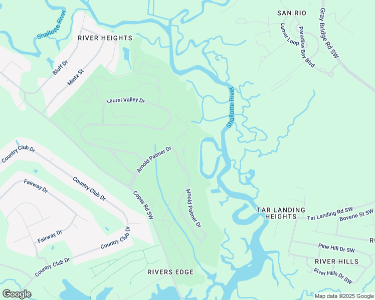 map of restaurants, bars, coffee shops, grocery stores, and more near 488 River Bluff Drive in Shallotte