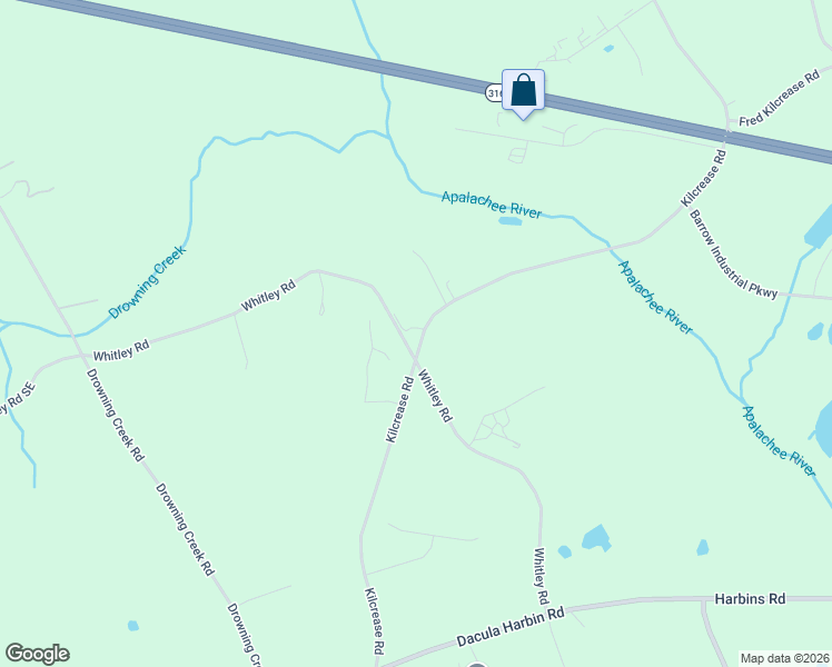 map of restaurants, bars, coffee shops, grocery stores, and more near 1855 Kilcrease Road in Dacula