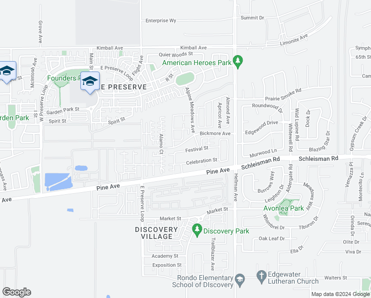map of restaurants, bars, coffee shops, grocery stores, and more near 8712 Festival Street in Chino