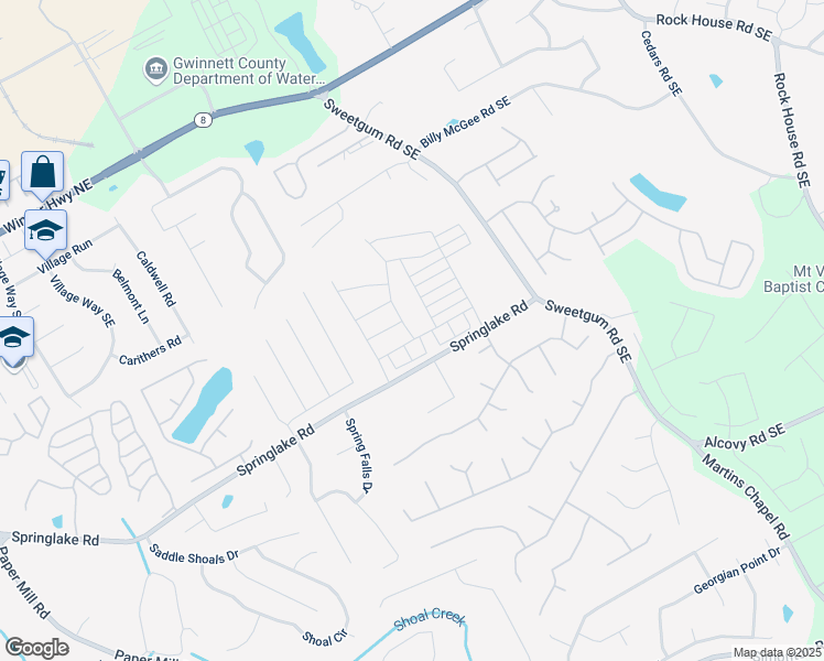 map of restaurants, bars, coffee shops, grocery stores, and more near 1290 Firefly Field Trace in Lawrenceville