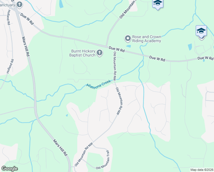 map of restaurants, bars, coffee shops, grocery stores, and more near 275 Old Mountain View in Powder Springs