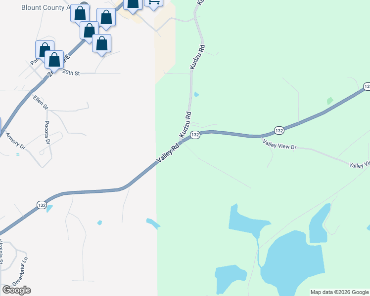 map of restaurants, bars, coffee shops, grocery stores, and more near 1674 Alabama 132 in Oneonta