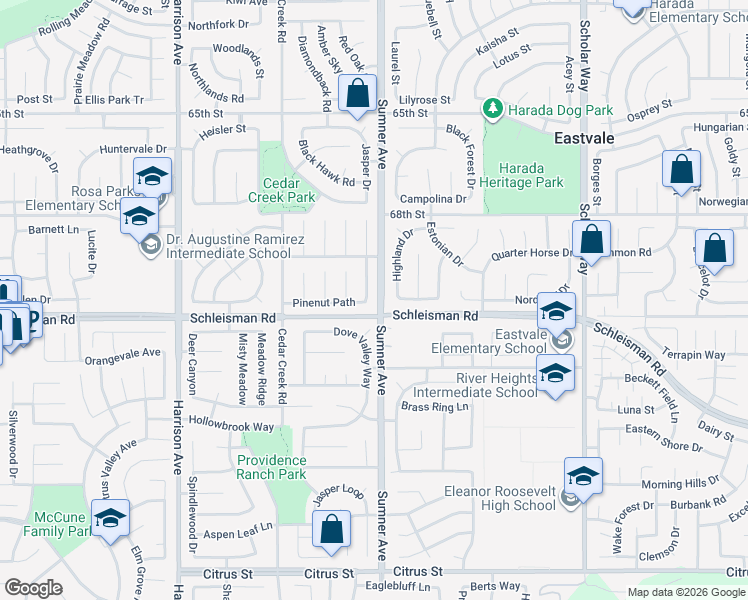 map of restaurants, bars, coffee shops, grocery stores, and more near 6980 Winterberry Way in Corona