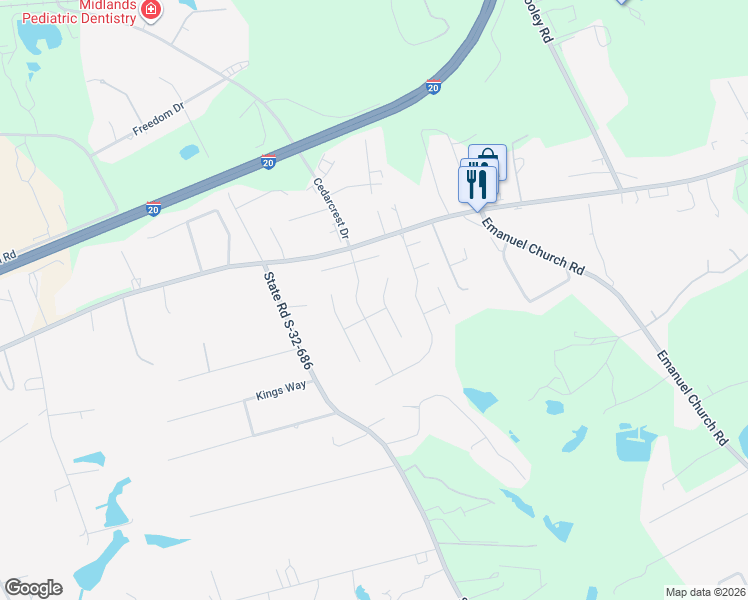 map of restaurants, bars, coffee shops, grocery stores, and more near 307 Meadow Ridge Court in Lexington