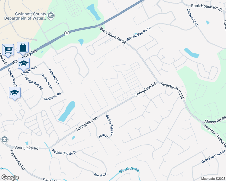 map of restaurants, bars, coffee shops, grocery stores, and more near 714 Lily Blossom Path in Lawrenceville