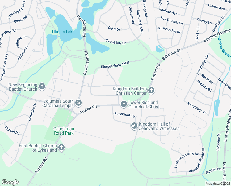 map of restaurants, bars, coffee shops, grocery stores, and more near 129 Steeplechase Road South in Columbia