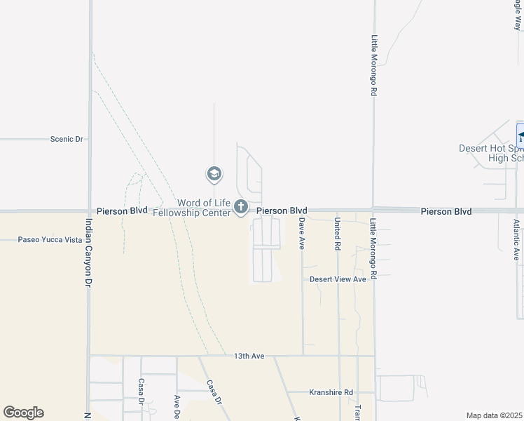 map of restaurants, bars, coffee shops, grocery stores, and more near Pierson Boulevard in Desert Hot Springs