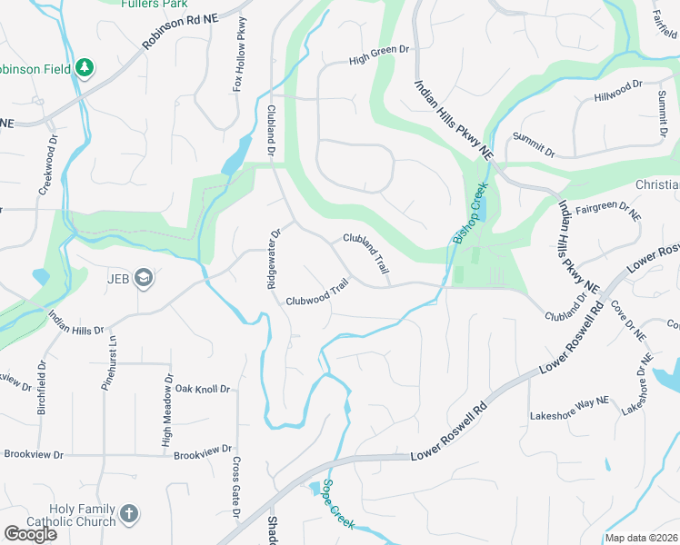 map of restaurants, bars, coffee shops, grocery stores, and more near 3740 Clubland Drive in Marietta