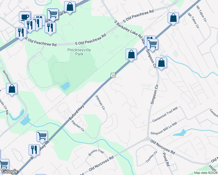 map of restaurants, bars, coffee shops, grocery stores, and more near 4992 Overlook View Court Northwest in Duluth