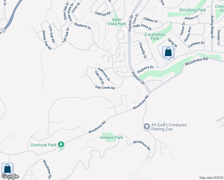 map of restaurants, bars, coffee shops, grocery stores, and more near 3181 Oak Creek Road in Chino Hills