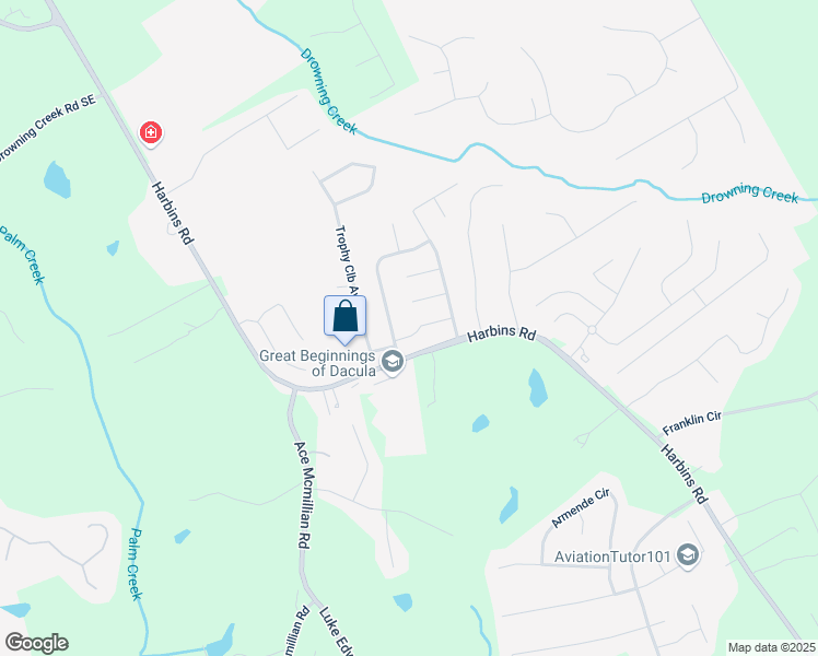 map of restaurants, bars, coffee shops, grocery stores, and more near 2430 Tack Hill Court in Dacula