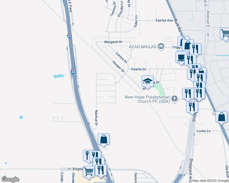 map of restaurants, bars, coffee shops, grocery stores, and more near 11 Town and Country Drive in Wichita Falls